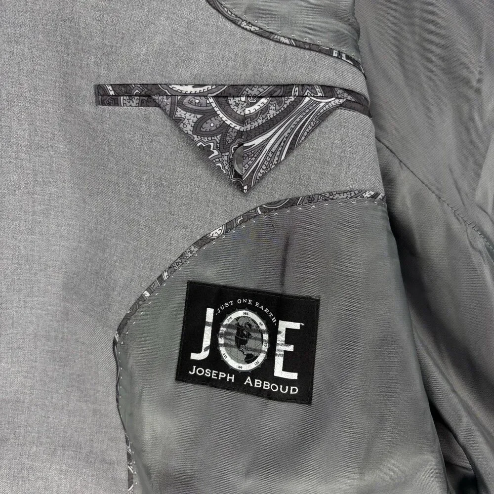 JOE Joseph Abboud Men’s Blazer 48S Gray 100% Wool Two Button Sport Coat